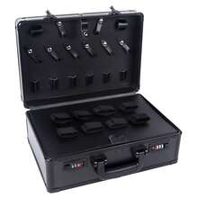 Barber Carrying Case Barber Case, Stylist Tool Box Professional Salon Hair Cutting Grooming Kit Storage Organizer For Clippers, Scissors, Barber Supplies (G) - Black - View 11