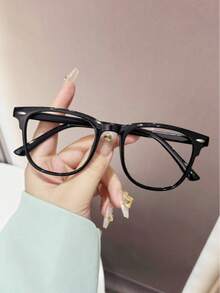 1副/2副复古Y2K男女通用透明镜片眼镜，时尚百搭，修饰脸型，适合日常装饰、摄影、约会、阅读、游戏、电脑使用、返校季等场合，可与近视眼镜搭配佩戴。 - 彩色 - 查看 12