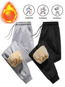 Men's Comfortable Fleece Sweatpants - Suitable For Cold Weather Training And Casual Wear Sports - Grey - View 2