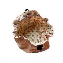 Gucci Vintage Satin Drawstring Cosmetic Bag, Silky Smooth Texture, Portable - Pink - View 5