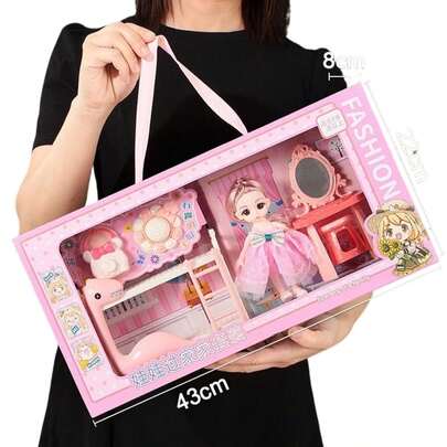 Kit de Mini Muñeca BJD Articulada Mediana 43 cm Con Accesorios y Estilos