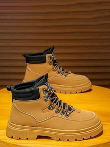 Men's High-Top Casual Boots, New Autumn/Spring Suede Boots, Black Fur Leather Ankle Boots, Men Shoes