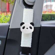 1-3 Coprivolante per auto a tema panda, protezione per le spalle, coprimanubrio in peluche caldo, accessori decorativi per interni auto