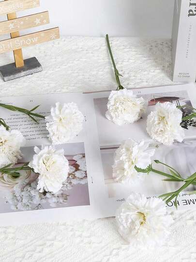 Ultra-Realistic Carnation Simulation Flowers - Soft To Touch, Lifelike Petals, Exquisite Artificial Bouquet - Perfect For Elegant Home Decor, Wedding Receptions, Winter Xmas Christmas Celebrations