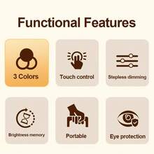 Schlafzimmer LED Nachtlicht, Augenschutz 3-Stufen einstellbare Fernbedienung, USB Aufladung Touch Schalter mit Zeitanzeige, Nachttischlampe, Leselampe für Studentenwohnheim, Outdoor Camping und Angeln Lampe