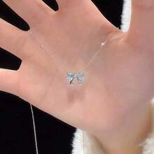 1件蓝色蝴蝶锁骨项链甜美女孩日常街拍节日礼物 - 蝴蝶結 - 查看 1