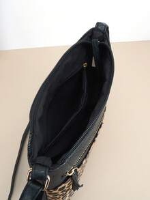 حقيبة كتف نسائية ذات طبعة حيوانية عتيقة للهدايا، حقيبة كاجوال بنمط بقري للاستخدام اليومي، حقائب يد نسائية مع معصم