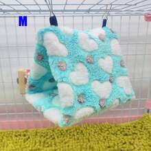 1pc Soft & Cozy Warm Plush Heart Pattern Triangle Hammock Bird Nest, Suitable For Cockatiel, Parrotlet & Other Small-Medium Parrots To Sleep, Rest, Play. Multi-Size & Color Options, Detachable Metal Hook For Cleaning, Applicable For Autumn & Winter