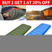 3-4 SEASON SINGLE SLEEPING BAGS CAMPING RECTANGULAR ENVELOPE ZIP UP KIDS ADULT - Army Green - View 5