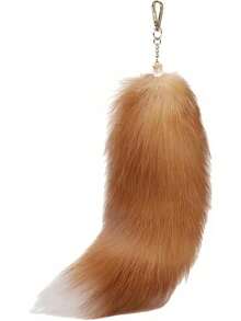 Faux Fur Fox Tail KeyChain For Women Therian Costume Cosplay Handbag Fashion Charm Wolf Tail Keychain Gift For PartyChristmas - Gold - View 9