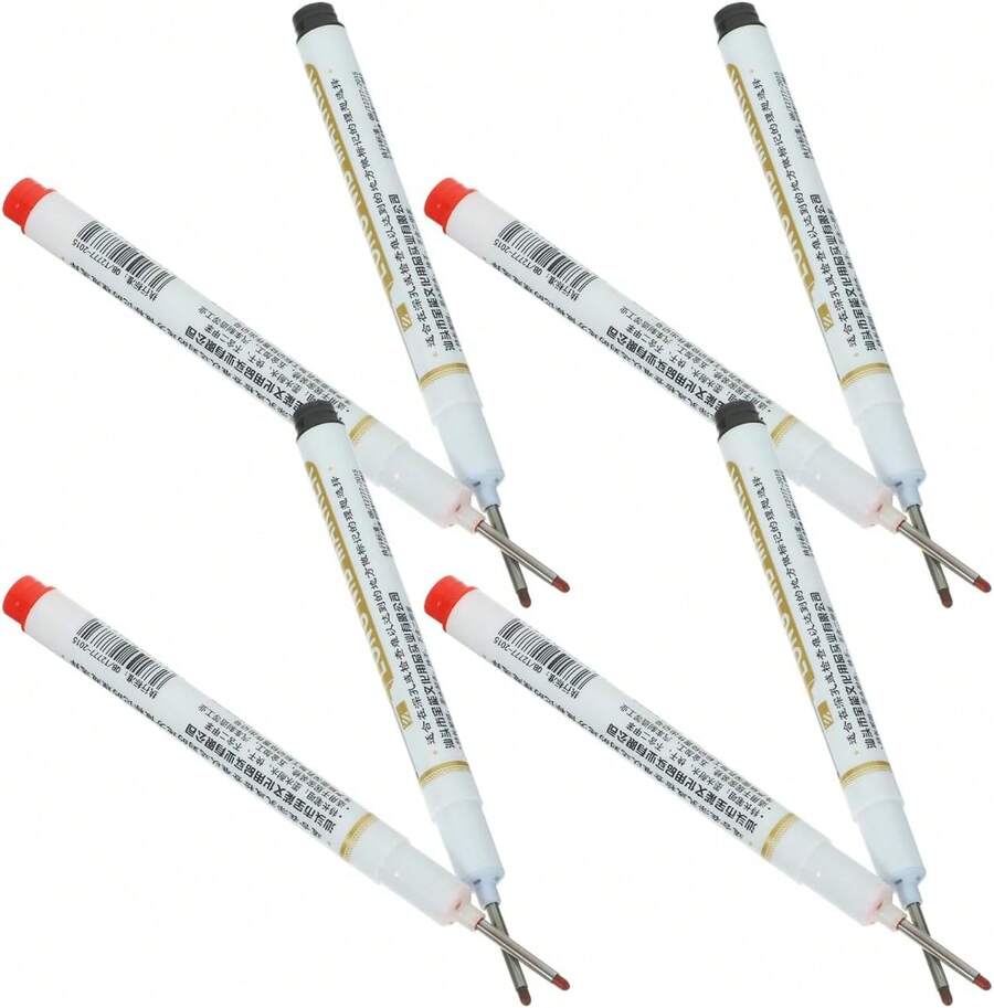 TEHAUX 8 Marcadores De Agujero Profundo De Cabeza Larga Marcador De Puntas De Carpintero De 20 Mm De Largo Marcadores Permanentes Impermeables De Secado Rápido Rotulador De Pintura Color - 1 - Ver 1