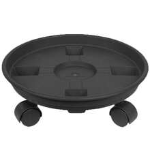 1pc Round Flower Pot Tray With Wheels - Stable, Easy-To-Move Wheel Plant Stand, Suitable For Indoor And Outdoor Use, Multi-Purpose Lawn Care Garden Tool