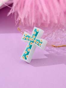 1/5/10pcs Fashionable Cartoon Halloween Cross PVC Soft Rubber DIY Accessories For Beading, Suitable For Family, Couples, Friends Handmade Jewelry Making Pendant, Necklace, Earrings, Keychain, Phone Chain, Decorative Gifts