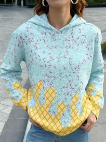 Youth/Kids Ice Cream Hoodies Sweatshirts Casual Comfort Tops Autumn Fashion Clothing 2025 Cute Clothes - Màu xanh lam - Xem 5