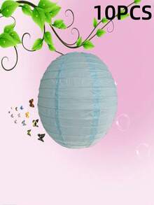 30个/10个/5个/1个圆形纸灯笼，可折叠纸质吊灯，颜色有红色、黄色、蓝色、绿色、粉色、橙色、紫色，适用于生日、婚礼、教室、DIY等场合，无需用电，非常适合户外派对、新年、返校季装饰。 - 彩色 - 查看 13