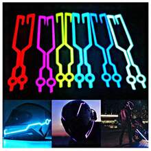 1 Set de Luces para Casco de Motocicleta, Luces de Freno Libres para Casco, Pegatinas de Rayas Iluminadas, Tira de Luz EL para Cascos de Motocicleta