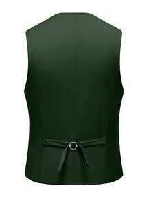3 PiecesMen Business Slim Fit Shawl Lapel One-Button Blazer Suit With Matching Vest And Pant Groom's Wedding Dress And The Best Man's Dress Suit - Dark Green - View 5