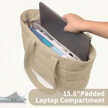 Bolso de mano para mujer, bolso de hombro acolchado plegable y ligero con cremallera, ideal para viajes, universidad y trabajo