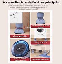 EstiloBCBCKEY4Pcs Patas Lavadora Antivibracion, Universal Antivibracion Lavadora, 10-12cm Ajustable Soporte Lavadora Secadora, Antivibración, Antideslizantes, Cancelación de Ruido (Gris)Versión mejorada - Gris - Ver 7