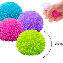 1/2/4pcs Colourful Puffer Squeeze Sensory Ball , Stress Toys, Stress Relief Toys & Squish Fidget Toys Sensory Balls For Goodie Bags Stuffed, Party Favours ,Squeeze Toy,Fidget Toys,Party Favors Birthday Gifts - Multicolor - View 4