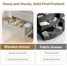 WARMTOBABY 6 Drawer Wooden Dresser For Bedroom - Adjustable Feet, Freestanding Vertical Storage, 47.2" Wide, Sturdy MDF Wood, Waterproof Top, Easy Assembly - 灰色 - 查看 5