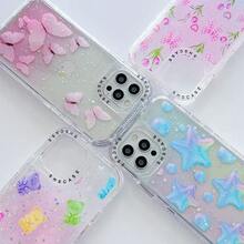 MZ033 SHS FUNDAS GLITTE FLOR - Azul - Ver 3