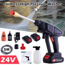 Cordless Pressure Washer, Portable Power Washer For Patio & Car, 6 In 1 Battery-Operated System With 5M Hose, Jet Wash Tool With Dual Batteries, High-Pressure Cordless Jet Cleaner - Black - View 1