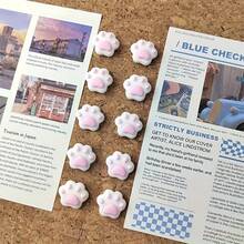 15个/套 随机猫狗爪印造型徽章，可爱宠物主题软木板装饰，温馨照片墙徽章，宠物纪念桌面徽章，返校季