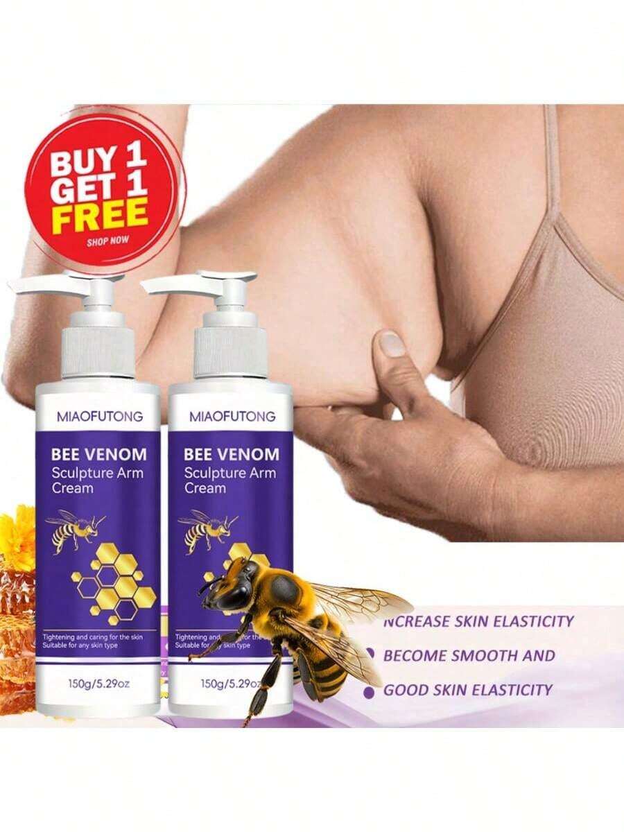 Bee 緊緻手臂霜，可緊緻身體曲線的塑形霜，適用於腹部、大腿、手臂和臀部，幫助塑造手臂線條。採用天然蜂毒成分製成，滋潤溫和且易於吸收。
