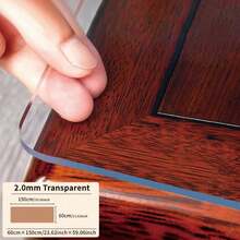 1pc 2.0mm Thick Transparent Protective Desk Mat, Durable Heat-Resistant Table Pad For Living Room, Dining Room, Kitchen, Bedroom, Premium Luxury Design - White - View 28