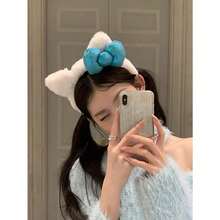 Tom's Cat Ear Plush Headband, S Casual Photo Hair Accessories, Headband With Bow, Polyester Fiber, Suitable For All Seasons Valentines,Hairband,Hair Hoop Headbands ,Head Piece - Nhiều màu - Xem 2
