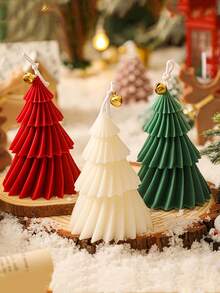 1 pieza Candelabro con forma de árbol de Navidad de 4 niveles, adecuado para decoración del hogar, restaurante, cumpleaños, fiesta, baño, fragancia, decoración de ambiente, recuerdo creativo - Multicolor - Ver 3