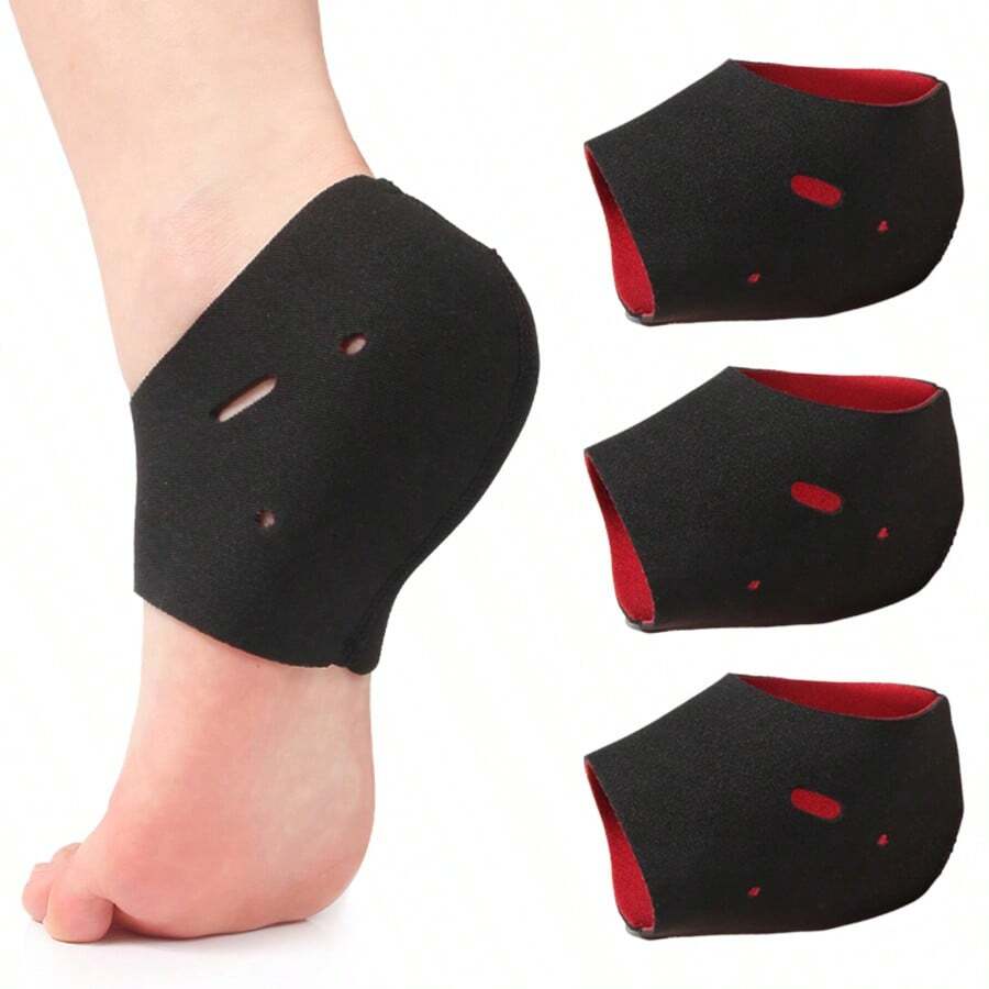 3 Pairs Heel Sleeves, Indoor Foot Covers For Foot Care, Ankle & Heel Protection Socks, Heel Sleeves