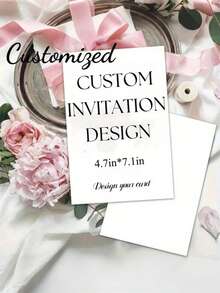Customizable Photo Invitation - 12 X 18 Cm, Suitable For Weddings, Christenings, Birthday Parties, Engagements And Small-Scale Business Events, Paper Material, No Power Required, Event Announcement | Elegant Font Design | Thick High-Quality Paper, Wedding Invitation - Multicolor - View 3