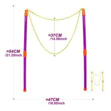 儿童双杆泡泡棒玩具，可拆卸大泡泡棒，泡泡环表演道具绳，适合男孩、女孩、公园、草坪、庭院户外玩耍、生日派对、家庭娱乐、圣诞礼物 - 彩色 - 查看 11