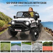 Huisuilinss Ride On Truck,12V Kids Electric Car,Ride On Car With Remote Control,Music Player,LED Lights,Ride On Toy For Boys & Girls - White - View 7