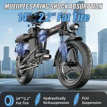 Electric Bike For Adults, 48V 15AH Removable Battery, 25MPH 35Miles Commuting Ebike For Women Men, 500W Brushless Motor, Lightweight 14'' Tires Folding Electric Bicycles - 查看 7