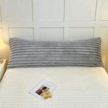 1件柔软羽绒纯色兔毛绒泡泡褶皱枕套，梦幻系列枕套，柔软、抗皱、透气，无枕芯，适用于单人/双人床，加厚牛奶绒枕芯，雪花绒面，双面保暖，厚实保暖，如云朵般亲肤舒适，简约精致保暖，适用于卧室、客房、全家使用，是节日聚会送给父母、家人和朋友的理想礼物，家居纺织品礼品 - 白色 - 查看 7