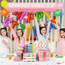 NUOWEI 6 Hojas Papel de Regalo, 50 x 70cm Plegable Embalaje De Caja De Regalo Regalo Papel, papel para Envolver Es Adecuado Para Regalos De Cumpleaños, regalos De Aniversario, Regalos De Graduación PNTU - Regular - Ver 4