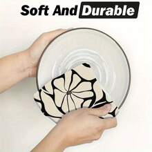 2/4/6/8/10/12 Pcs Dish Towels 18x26 Inches Flowers, Leaves, Abstract Microfiber Absorbent Kitchen Hand Towel, Suitable For Home Cooking, Baking, Bathroom Cleaning, Outdoor Activities, Tea Party Decorations, Household Supplies