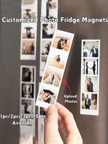 Calamita personalizzata per frigorifero, calamite per frigorifero con strisce fotografiche personalizzate, decorazione domestica creativa per Ognissanti, Natale, decorazione per cucina, decorazione per feste, album di famiglia, memoriale di matrimonio, ricordi di viaggio, ricordi di vita