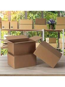 10pcs/Set Small Item Transport Box Set, Brown Corrugated Paper Mailing Boxes With Lids, DIY Gift Packaging Boxes, Suitable For Christmas, Halloween Gifts - Multicolor - View 4