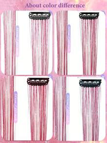 12 lọn tóc nối kẹp nhiều màu sắc cho trẻ em, tóc giả thẳng dài 20 inch màu cầu vồng, kèm kẹp tóc - Món quà lý tưởng cho trò chơi nhập vai, hóa trang, tiệc thời trang, sinh nhật và nhiều dịp khác. - Nhiều màu - Xem 12