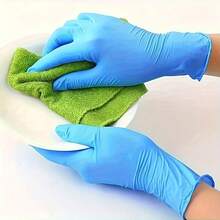Blue Disposable Nitrile Gloves - Ultra Durable, Waterproof And Oil Resistant, Suitable Cleaning, Hair Dyeing, Pet Bathing, Non-Medical Use, 5 Mil Thickness, Powder-Material, Salon Use Gloves, Smooth Texture Gloves, Oil Resistant Gloves