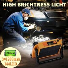 1/2pcs Outdoor Solar Spotlight, 144 LED Portable Handheld Lamp With 3*1200mAh Rechargeable Battery, USB Charging Or Solar Powered, Emergency Lighting & Power Bank Function, Suitable For Home, Night Walk, Camping - Orange - View 12