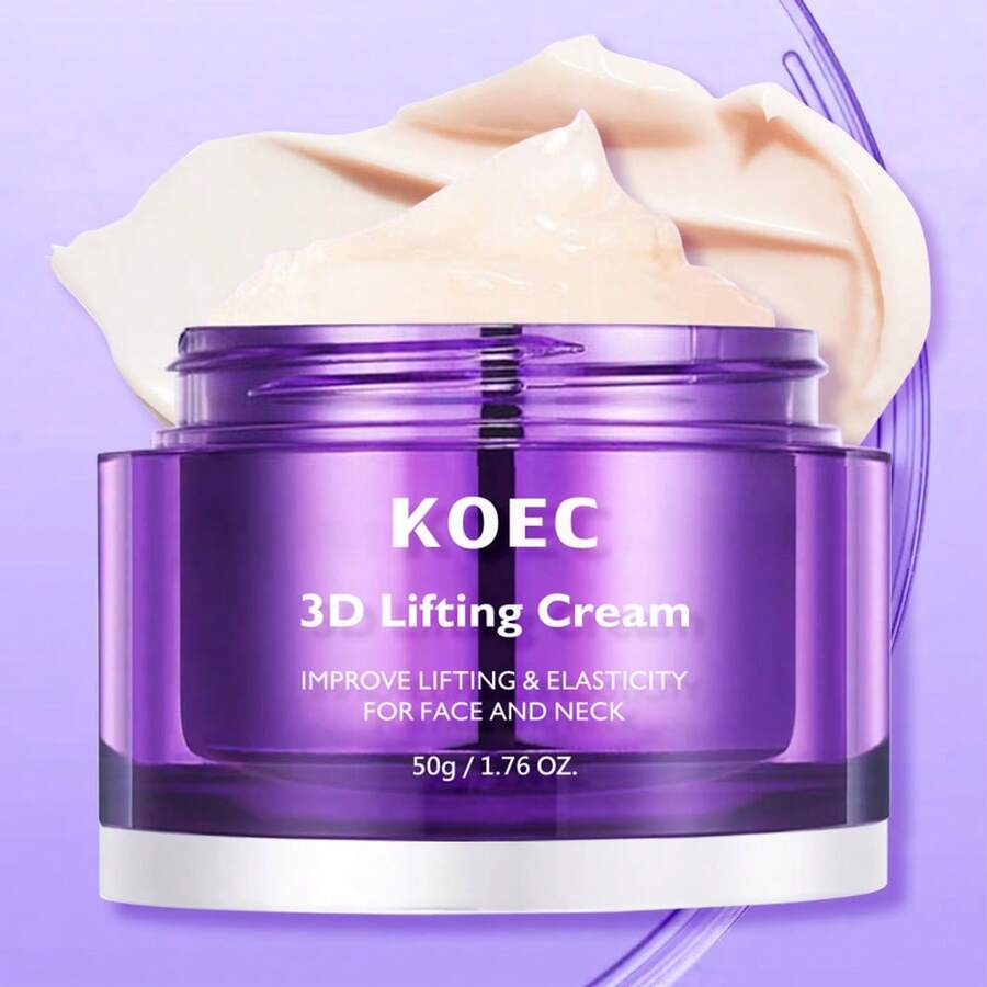KOEC Kem nâng cơ và làm săn chắc 3D, nhắm mục tiêu vào làn da chảy xệ, nâng cơ và cấp ẩm tức thì, tăng cường độ đàn hồi cho da, kem dưỡng ẩm chống lão hóa cao cấp của Hàn Quốc. - Màu tím - Xem 1