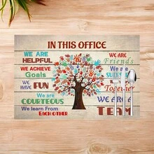 1 件/4 件/6 件亚麻餐垫，印有激励团队精神的图案，适合餐桌、四季装饰、现代可洗桌垫、家居装饰、杯垫、厨房餐垫、室内/室外派对装饰、理想礼物 - 彩色 - 查看 22