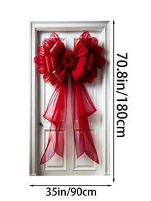 1 Stück großer roter Weihnachtsschleifen, festlicher Weihnachtsstil, kann an der Haustür für Weihnachtsdekoration im Haus, Valentinstag Party Eingangsbereich Dekoration und Winterdekoration an der Tür aufgehängt werden. Es ist eine beliebte Feiertags-Dekoration zum Dekorieren der Haustür.