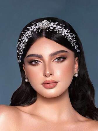 1 pieza Peineta de mujer con decoración de flor de aleación y cristales, accesorio elegante para el cabello de novia, dama de honor para boda, banquete, fiesta, Navidad, peineta lateral, accesorios para el cabello