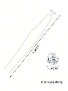 20pcs Sparkling Hair Design Accessories, Including, Faux Pearl & Flower Hair Pins Wedding, Party And Photography. Hair Clip, Hair Stick And Bridal Bouquet Pin Hair Control Elegant Hair Bun Hair Bun Maker Bun Hair Piece, School Stuff, Pearl Hair Accessories, Vacation Outfits Woman - Clear - 查看 3